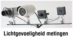 Teststand voor het meten aan de bewakingscamera Teststand voor het meten aan de bewakingscamera
