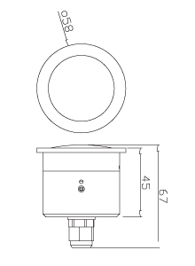 Inbouw maten van de spionage observatie camera Inbouw maten van de spionage observatie camera