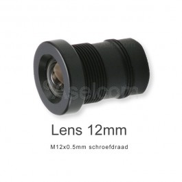 Mini bewakingscamera objectief 12mm met M12x0.5mm schroefdraad