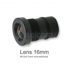 Mini bewakingscamera objectief 16mm met M12x0.5mm schroefdraad