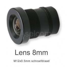 Mini bewakingscamera objectief 8mm met M12x0.5mm schroefdraad